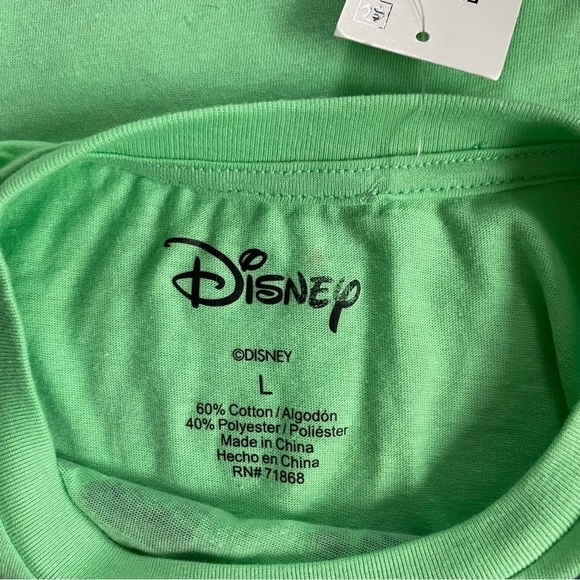 DISNEY Lilo & Stitch Crop Tee Ohana (Family) Short Sleeve Mint Green Size L NWT - Picture 4 of 4